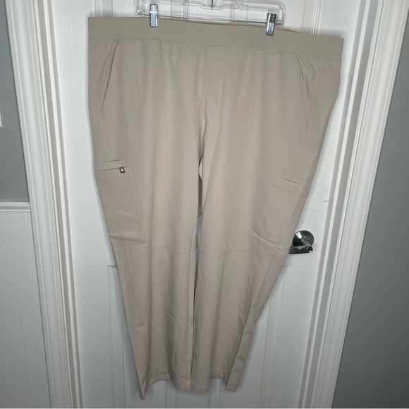 Figs Axim Cargo Scrub Pants in Slate Gray with Neon Yellow Drawstring 5XLT - Picture 2 of 13